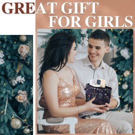 Xuniea 4 Pcs Small Witch Makeup Bag Gifts for Women, Friends, Mushroom Hostess Cosmetic Bag with Zipper Mother Day Birthday Gifts Moon Girls Pouch, Tarot Card Goth Black Toiletry Travel Holiday Purse