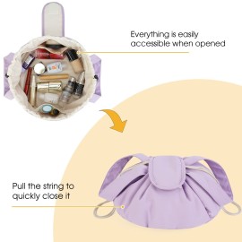Narwey Barrel Drawstring Makeup Bag Large Cosmetic Bag Make up Bags Toiletry Bag Travel Bags for Toiletries Organizer for Women Gift for Teen Girls (Purple) (Patent) Narwey Barrel Drawstring Makeup Bag Large Cosmetic Bag Make up Bags Toiletry Bag Travel Bags for Toiletries Organizer for Women Gift for Teen Girls (Purple) (Patent)