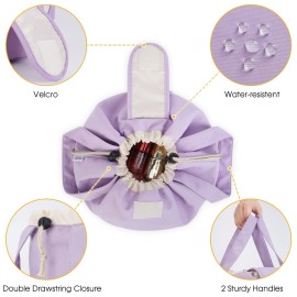 Narwey Barrel Drawstring Makeup Bag Large Cosmetic Bag Make up Bags Toiletry Bag Travel Bags for Toiletries Organizer for Women Gift for Teen Girls (Purple) (Patent) Narwey Barrel Drawstring Makeup Bag Large Cosmetic Bag Make up Bags Toiletry Bag Travel Bags for Toiletries Organizer for Women Gift for Teen Girls (Purple) (Patent)