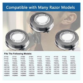 Gleway HQ8 Replacement Heads Compatible with Philips Electric Shavers, HQ8 Replacement Razor Blades Compatible with Norelco Aquatec HQ8 Series Shaving Head Upgraded for PT730 AT880 AT811, 6-Pack