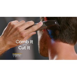 Micro Touch Titanium Trim PRO, Rechargeable Lighted Hair Cutting Tool and Body Groomer, Black
