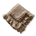 Leyl&Ari Toddler Blanket and Lovey Set | 100% Organic Cotton | Ruffled Blanket (Desert Sand)