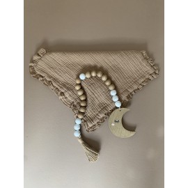 Leyl&Ari Toddler Blanket and Lovey Set | 100% Organic Cotton | Ruffled Blanket (Desert Sand)