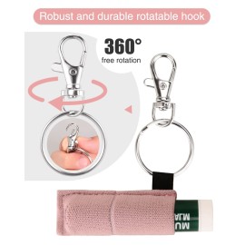 Meiiy Lip Balm Holder Chapstick Holder Sleeves Holder Pouch Elastic Lip balm Holder Lipstick Lip Gloss Holder With Hook Stocking Stuffers Gift for Women (5pcs)