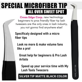My Lash Tools Fiber Tip Lash Tweezers for Eyelash Extensions Pro Lash Tech Tweezer for Volume Lashes Stainless Steel Mink Lashes Fan Making Mega Volume Boot Lashing Tweezers (Black) My Lash Tools Fiber Tip Lash Tweezers for Eyelash Extensions Pro Lash Tech Tweezer for Volume Lashes Stainless Steel Mink Lashes Fan Making Mega Volume Boot Lashing Tweezers (Black)