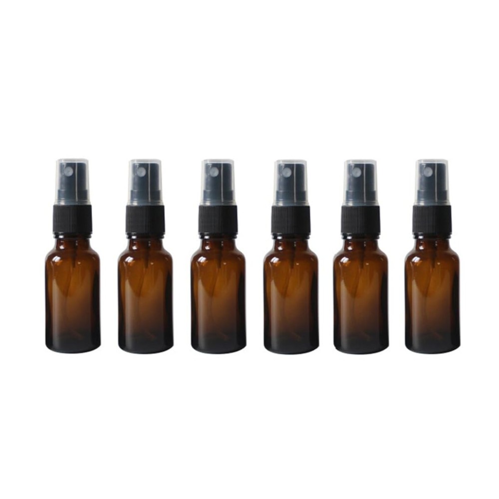 Bamboopack 6PCS 15ml/0.5oz Empty Amber Glass Spray Bottles Refillable Small Fine Mist Spray Bottles Mini Travel Size Container Storage for Essential Oils Aromatherapy Perfume Cosmetic Makeup Sprays