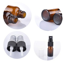 Bamboopack 6PCS 15ml/0.5oz Empty Amber Glass Spray Bottles Refillable Small Fine Mist Spray Bottles Mini Travel Size Container Storage for Essential Oils Aromatherapy Perfume Cosmetic Makeup Sprays