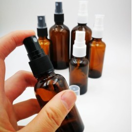 Bamboopack 6PCS 15ml/0.5oz Empty Amber Glass Spray Bottles Refillable Small Fine Mist Spray Bottles Mini Travel Size Container Storage for Essential Oils Aromatherapy Perfume Cosmetic Makeup Sprays