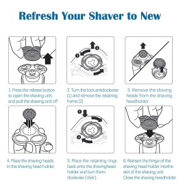 Suleto SH90/72 Replacement Head Compatible with Norelco Shavers Series 9000, SH90 Replacement Blade Part Compatible with Philips Series 9000 Shaver S9721/84, S9311/27, S9721/89, S9311/84, S8950/50