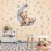 DEKOSH Teddy Bear Sleeping on The Moon Nursery Wall Decal with 90 Stars - Cute & Adorable Baby Nursery Decor