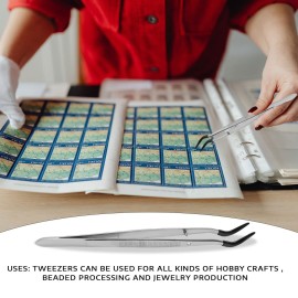 BLMHTWO 2-Piece Rubber-Tipped Bent Tip Lash Tweezers for Eyelash Extensions & Craft Industry Jewelry Lab