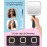 Famihomii Hand Mirror with 3 Light Color & Dimmable, Lighted Handheld Mirror, Lightweight & Durable, Portable & Hangable for Makeup Application, Hair Styling, Shaving, Battery Operated