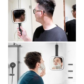 Famihomii Hand Mirror with 3 Light Color & Dimmable, Lighted Handheld Mirror, Lightweight & Durable, Portable & Hangable for Makeup Application, Hair Styling, Shaving, Battery Operated Famihomii Hand Mirror with 3 Light Color & Dimmable, Lighted Handheld Mirror, Lightweight & Durable, Portable & Hangable for Makeup Application, Hair Styling, Shaving, Battery Operated