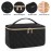 OCHEAL Portable Cosmetic Bag For Women, Large Capacity Travel Makeup Case Organizer, Rhombus Black, Toiletry Bag for Girls Traveling With Handle and Divider