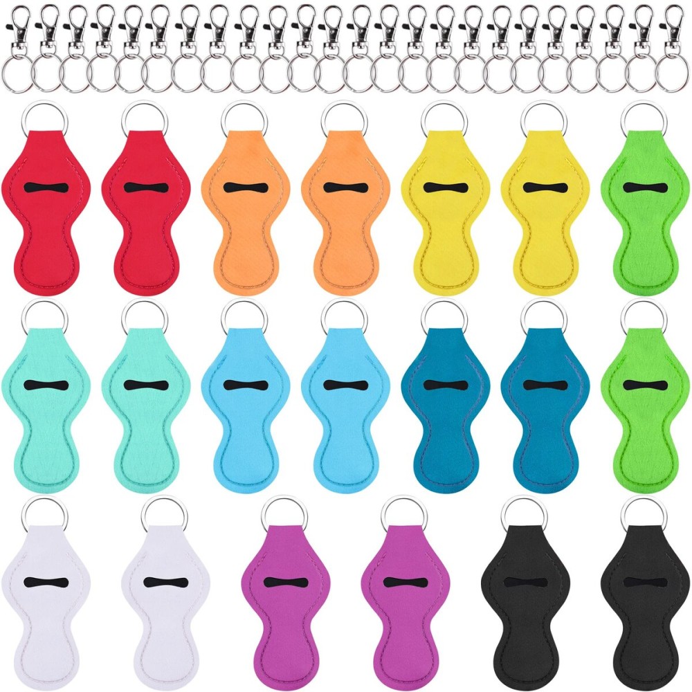 Duufin 20 Pieces Chapstick Holder Keychain Lipstick Holder Lip Balm Holder with 20 Pieces Metal Clip Cords Chapstick Keyring Holder for Chapstick Tracker and Safeguard, 10 Colors Duufin 20 Pieces Chapstick Holder Keychain Lipstick Holder Lip Balm Holder with 20 Pieces Metal Clip Cords Chapstick Keyring Holder for Chapstick Tracker and Safeguard, 10 Colors