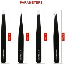 Sharpend Tweezer Set 4 Pieces - Professional Stainless Steel Tweezers Slant Tip Tweezers for Eyebrows Precision tweezers for Facial Hair,Splinter and Ingrown Hair Tweezers for Women & Men Sharpend Tweezer Set 4 Pieces - Professional Stainless Steel Tweezers Slant Tip Tweezers for Eyebrows Precision tweezers for Facial Hair,Splinter and Ingrown Hair Tweezers for Women & Men