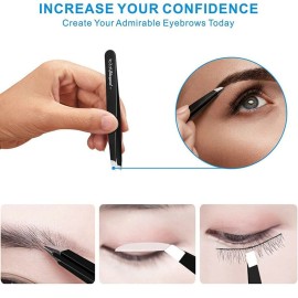 Sharpend Tweezer Set 4 Pieces - Professional Stainless Steel Tweezers Slant Tip Tweezers for Eyebrows Precision tweezers for Facial Hair,Splinter and Ingrown Hair Tweezers for Women & Men Sharpend Tweezer Set 4 Pieces - Professional Stainless Steel Tweezers Slant Tip Tweezers for Eyebrows Precision tweezers for Facial Hair,Splinter and Ingrown Hair Tweezers for Women & Men