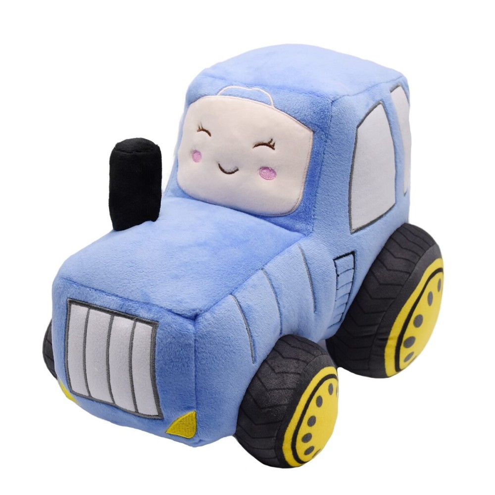 YONLIT Soft Plush Tractor Stuffed Truck Toy Super Cute Car Plushie Throw Pillow Excellent Gifts for Kids or Birthday Party 12 Inches (Blue)