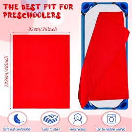 Juexica 8 Pieces Daycare Cot Blankets Children\'s Nap Blanket Daycare Cot Rest Time Blanket Fleece Blanket for Toddlers and Kids, 36 x 48 Inch (Red)