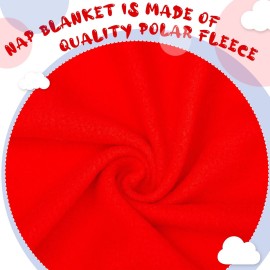 Juexica 8 Pieces Daycare Cot Blankets Children\'s Nap Blanket Daycare Cot Rest Time Blanket Fleece Blanket for Toddlers and Kids, 36 x 48 Inch (Red)