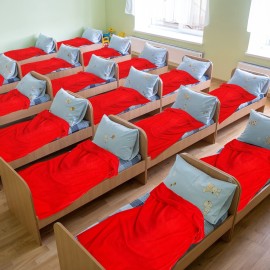 Juexica 8 Pieces Daycare Cot Blankets Children\'s Nap Blanket Daycare Cot Rest Time Blanket Fleece Blanket for Toddlers and Kids, 36 x 48 Inch (Red)