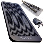 ANGENIL Silicone Heat Resistant Travel Mat Pouch for Titanium Ceramic Flat Iron, Hair Straightener Professional and Curler 2 in 1, Curling Wand, Crimper Hair Iron Tools, Food Grade Silicone, Black