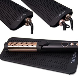 ANGENIL Silicone Heat Resistant Travel Mat Pouch for Titanium Ceramic Flat Iron, Hair Straightener Professional and Curler 2 in 1, Curling Wand, Crimper Hair Iron Tools, Food Grade Silicone, Black ANGENIL Silicone Heat Resistant Travel Mat Pouch for Titanium Ceramic Flat Iron, Hair Straightener Professional and Curler 2 in 1, Curling Wand, Crimper Hair Iron Tools, Food Grade Silicone, Black