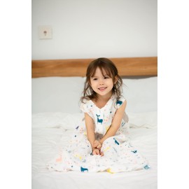 TADO MUSLIN Toddler Sleep Sack for 2-4T Baby, Organic Cotton Wearable Blanket for Boys and Girls 0.5 TOG 2-Way Zipper Soft 4 Layers X-Large Deer