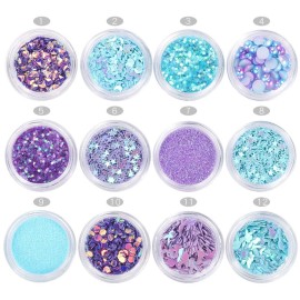 Mesiyun Nail Art Blue Glitter Sequins 3D Pearl Nails Shining Flakes Acrylic Powder Dust Chunky Flake 12Jars Mesiyun Nail Art Blue Glitter Sequins 3D Pearl Nails Shining Flakes Acrylic Powder Dust Chunky Flake 12Jars