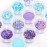 Mesiyun Nail Art Blue Glitter Sequins 3D Pearl Nails Shining Flakes Acrylic Powder Dust Chunky Flake 12Jars