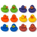 Cool Rubber Ducks (2) Standard Size. (12 Pack) Cute Duck Bath Tub Pool Toys. (Solid Color Rubber Duckies)