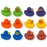 Cool Rubber Ducks (2) Standard Size. (12 Pack) Cute Duck Bath Tub Pool Toys. (Solid Color Rubber Duckies)