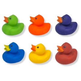 Cool Rubber Ducks (2) Standard Size. (12 Pack) Cute Duck Bath Tub Pool Toys. (Solid Color Rubber Duckies)