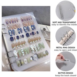 GUXACU Press On Nail Organizer 10 PCS Clear Empty Storage Packaging Display Salon Supplies with Nail Tape
