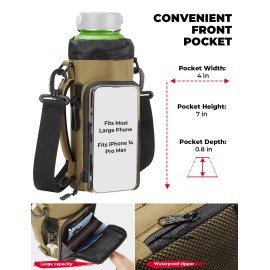 KEMIMOTO Water Bottle Holder Bag, Water Bottle Carrier with Adjustable Shoulder Strap, Water Bottle Pouch Holder for Hiking, Camping, Fishing, Compatible with YETI Stanley SLM 32 oz, 40 oz, 64 oz KEMIMOTO Water Bottle Holder Bag, Water Bottle Carrier with Adjustable Shoulder Strap, Water Bottle Pouch Holder for Hiking, Camping, Fishing, Compatible with YETI Stanley SLM 32 oz, 40 oz, 64 oz