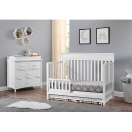 Oxford Baby Castle Hill Crib to Toddler Bed Guard Rail Conversion Kit, White, GreenGuard Gold Certified