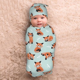 Jarverce Swaddle Blanket for Baby, Soft Sleeping Bag, Swaddling Sack for Newborn Unisex Baby Stuff, Red Panda
