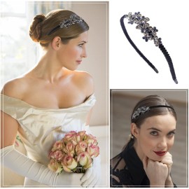 TCOTBE 2 Pack Rhinestone Hair Accessories: Crystal Headbands, Shiny Butterfly Flowers, Vintage Sparkly Beaded Hoops, Pearl Jewelry for Women TCOTBE 2 Pack Rhinestone Hair Accessories: Crystal Headbands, Shiny Butterfly Flowers, Vintage Sparkly Beaded Hoops, Pearl Jewelry for Women