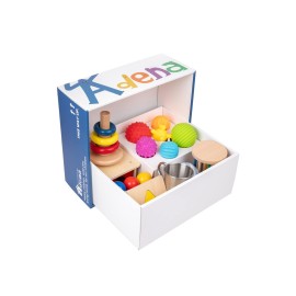 Adena Montessori Play Kit for 7-8 Months Baby,9 in 1 Learning Educational Toys for Toddler,Include Object Permanence Box,Different Balls,Shape Puzzles and More,Christmas Birthday Gift for Boys Girl