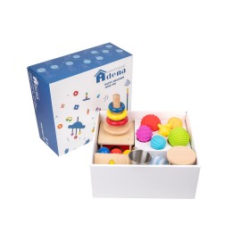 Adena Montessori Play Kit for 7-8 Months Baby,9 in 1 Learning Educational Toys for Toddler,Include Object Permanence Box,Different Balls,Shape Puzzles and More,Christmas Birthday Gift for Boys Girl
