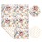 HNHUAMING 4-Piece Crib Bedding Set for Girls, Boho Baby Girl Bedding Set with Crib Skirt, Baby Quilt, Crib Sheet and Diaper Stacker, Flower
