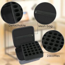 Linkidea Essential Oil Bottle Storage Case, Multiple Size Essential Oil Carrying Travel Case for 25 Bottles (15ml, 10ml, 5ml)