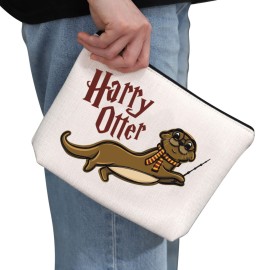 G2TUP Harry Otter Makeup Bag - Sea Otter Animal Lovers Cosmetic Bag Zipper Travel Bag - White G2TUP Harry Otter Makeup Bag - Sea Otter Animal Lovers Cosmetic Bag Zipper Travel Bag - White