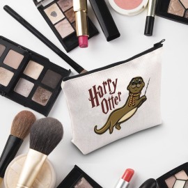 G2TUP Harry Otter Makeup Bag - Sea Otter Animal Lovers Cosmetic Bag Zipper Travel Bag - White G2TUP Harry Otter Makeup Bag - Sea Otter Animal Lovers Cosmetic Bag Zipper Travel Bag - White