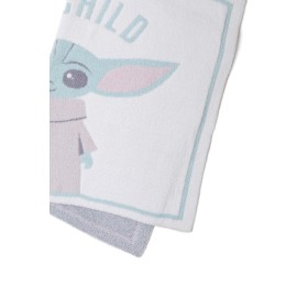 Barefoot Dreams CozyChic Grogu Stroller Blanket, Throw Blanket, Disney Blanket - 30 x 40, Cream Multi