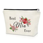 Sazuwu Mia Gift Grandma Birthday Gift Makeup Bag Best Mia Ever Gifts Mothers Day Gifts for Grandma Cosmetic Bag Grandma Gifts from Grandchildren Christmas Gifts for Grandmother Travel Pouch
