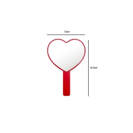 lasenersm 1 Piece Travel Handheld Mirror Heart Shaped Cosmetic Hand Mirror Travel Makeup Mirror Hand Held Mirror Plastic Cosmetic Mirror Makeup Hand Mirror with Handle, Red