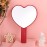lasenersm 1 Piece Travel Handheld Mirror Heart Shaped Cosmetic Hand Mirror Travel Makeup Mirror Hand Held Mirror Plastic Cosmetic Mirror Makeup Hand Mirror with Handle, Red