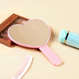 lasenersm 1 Piece Travel Handheld Mirror Heart Shaped Cosmetic Hand Mirror Travel Makeup Mirror Hand Held Mirror Plastic Cosmetic Mirror Makeup Hand Mirror with Handle, Pink lasenersm 1 Piece Travel Handheld Mirror Heart Shaped Cosmetic Hand Mirror Travel Makeup Mirror Hand Held Mirror Plastic Cosmetic Mirror Makeup Hand Mirror with Handle, Pink