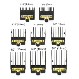 Hair Clipper Guards Guide Combs, 8 Pcs Hair Clipper Cutting Guides/Combs -from 1/16inch to 5/8inch, with Screwdriver, 2 Guards Set, Compatible with Most Clippers